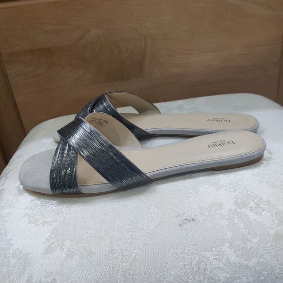 BOTKIER metalic strap sandals slides size 9 nwt - Picture 1 of 6